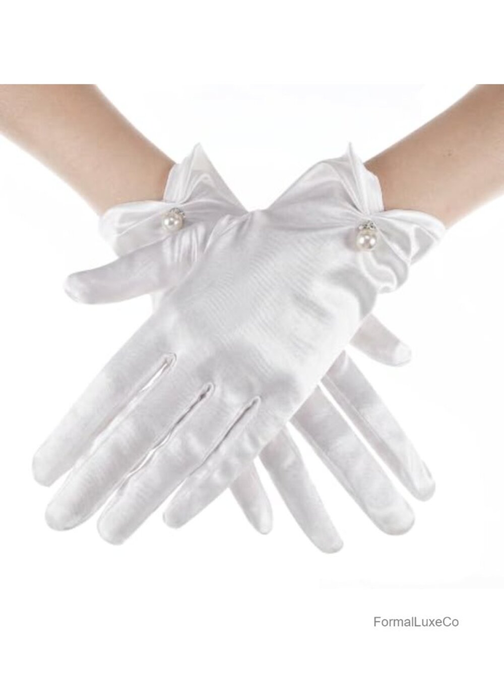 Satin Lace Gloves Short Wrist Length Wedding Tea Party Formal